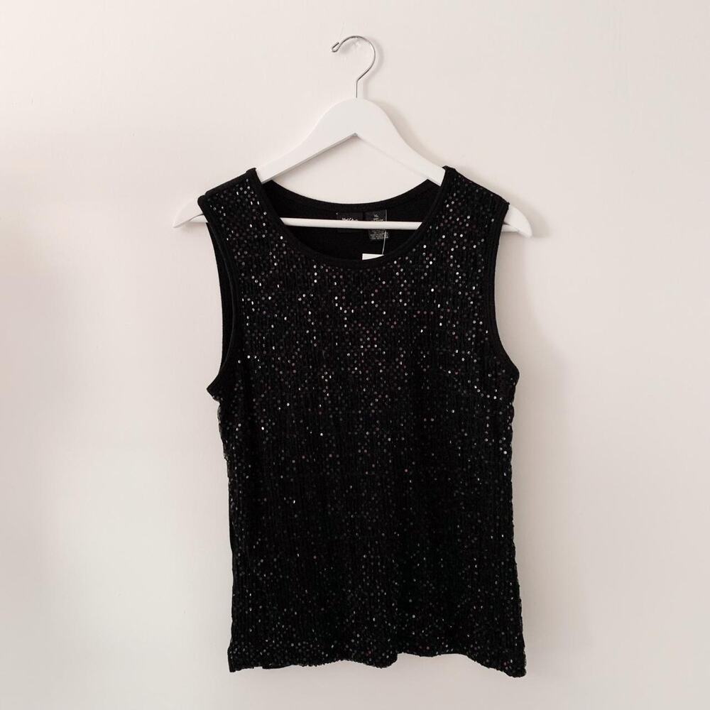 Y2K Missimo Sequin Sleeveless Top Size XL - Picture 3 of 4
